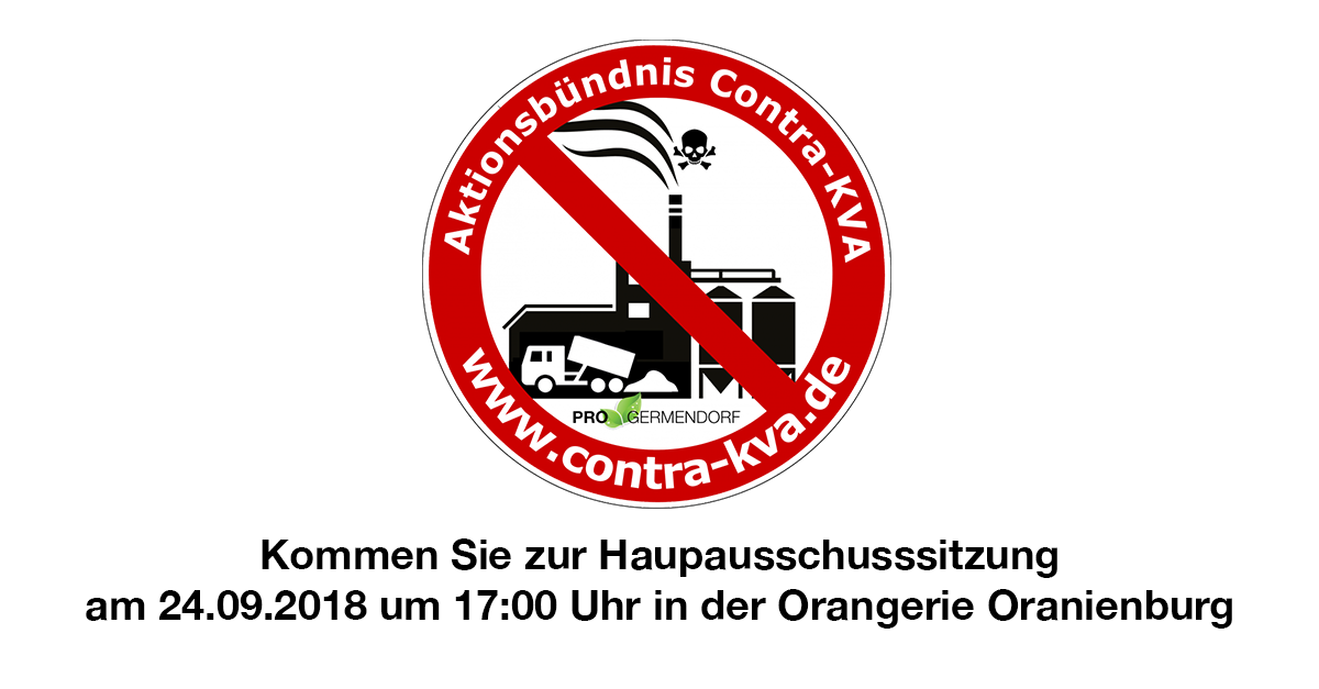 Kommen Sie zur Hauptausschusssitzung am 24.09. 17:00 Orangerie Oranienburg
